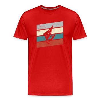 Kite Retro - Men's Premium Organic T-Shirt - red - Front - Damien (186cm)