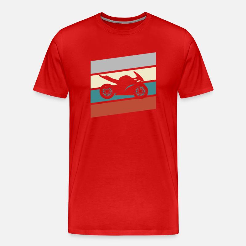 Motorrad Retro - Männer Premium Bio T-Shirt - Rot