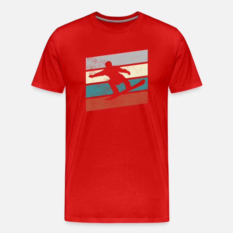 Snowboarding Retro - Männer Premium Bio T-Shirt - Rot
