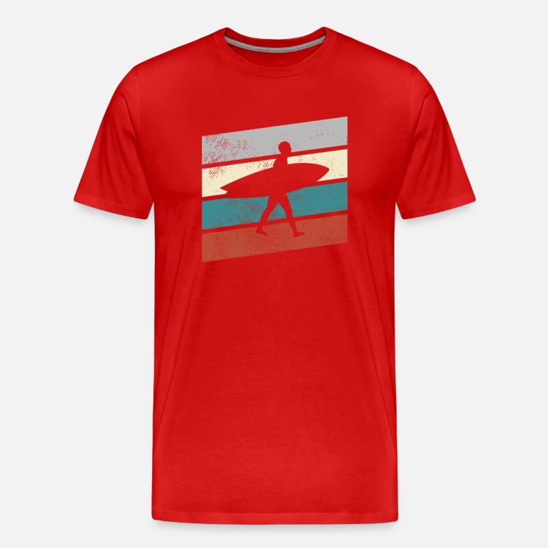 Surfen Retro - Männer Premium Bio T-Shirt - Rot