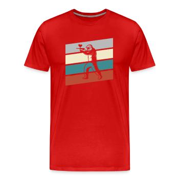 Paintball Rétro - T-shirt bio Premium Homme - rouge - Devant - Damien (186cm)