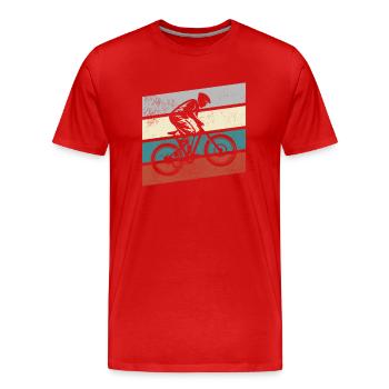 Vélo de montagne Rétro - T-shirt bio Premium Homme - rouge - Devant - Damien (186cm)