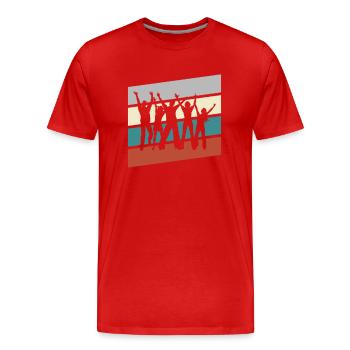 Dancing Retro - Men's Premium Organic T-Shirt - red - Front - Damien (186cm)