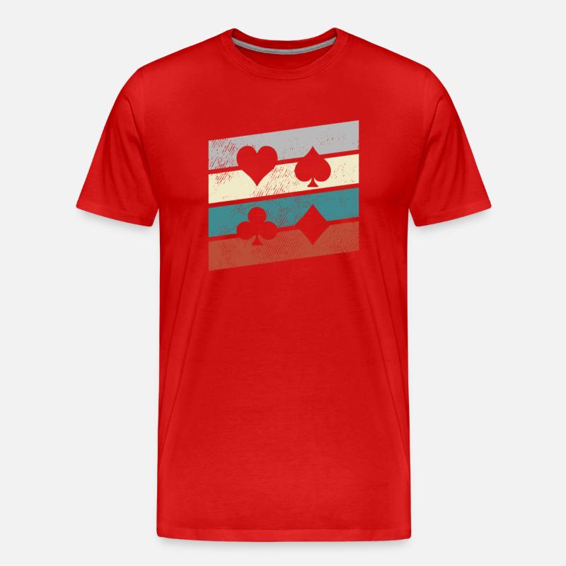 Poker Retro - Männer Premium Bio T-Shirt - Rot