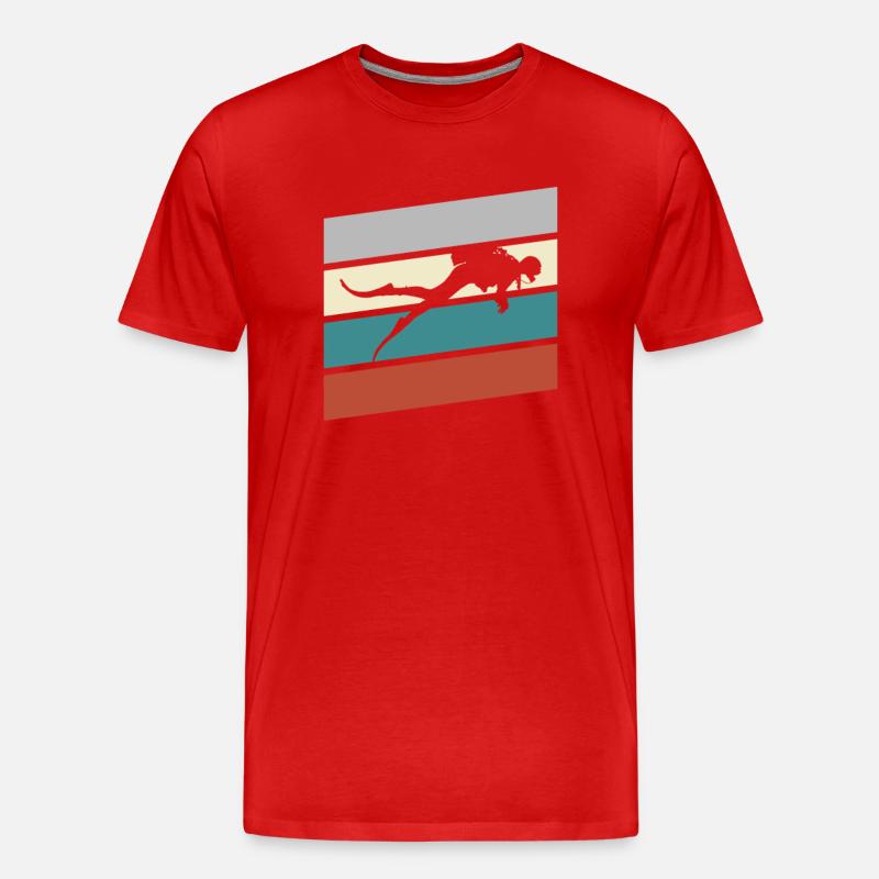 Tauchen Retro - Männer Premium Bio T-Shirt - Rot
