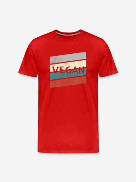 Rétro végétalien - T-shirt bio Premium Homme - rouge