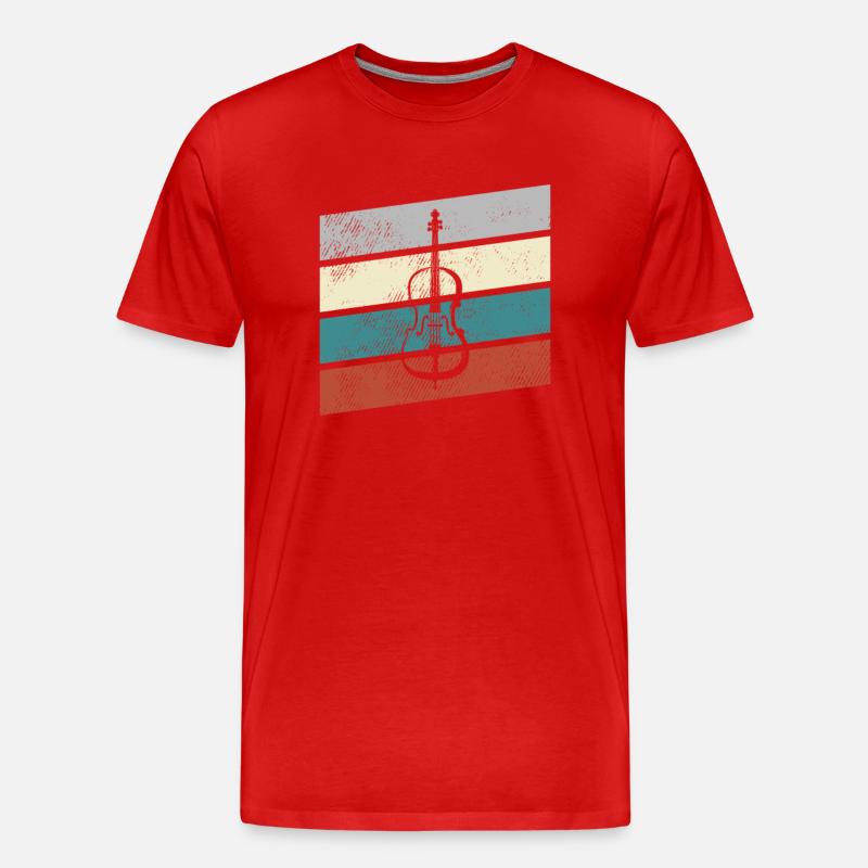Geige Retro - Männer Premium Bio T-Shirt - Rot