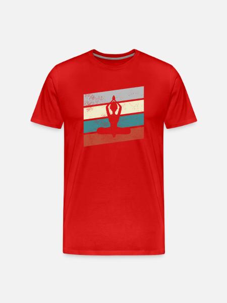Yoga Retro - Männer Premium Bio T-Shirt - Rot