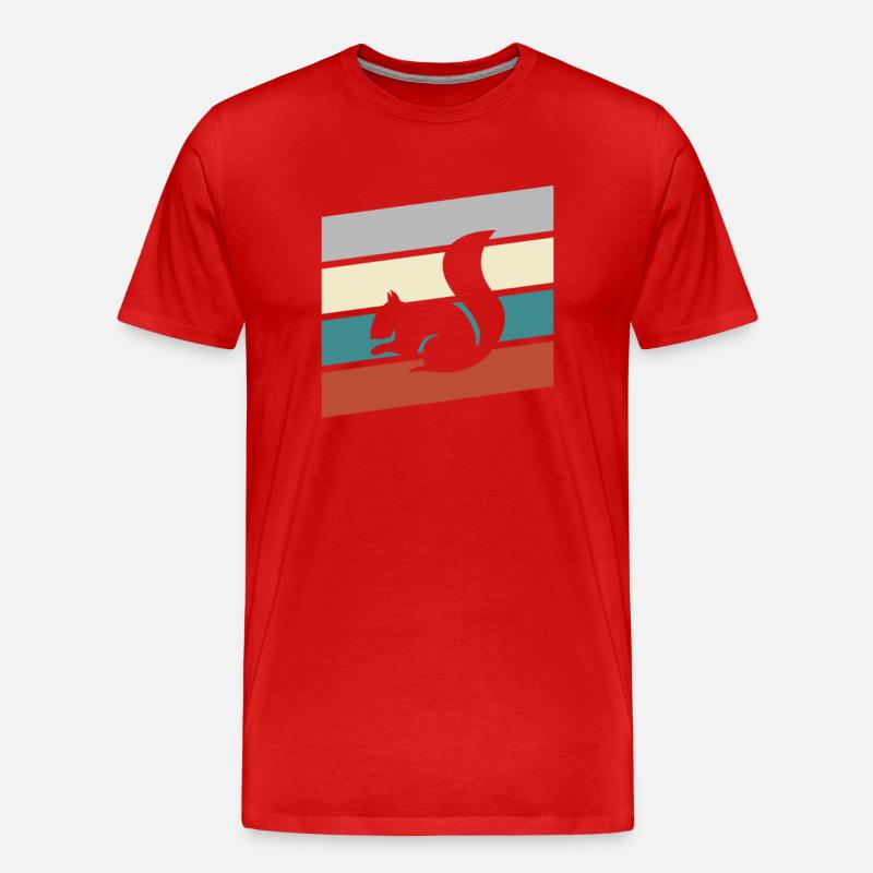 Eichhörnchen Retro - Männer Premium Bio T-Shirt - Rot