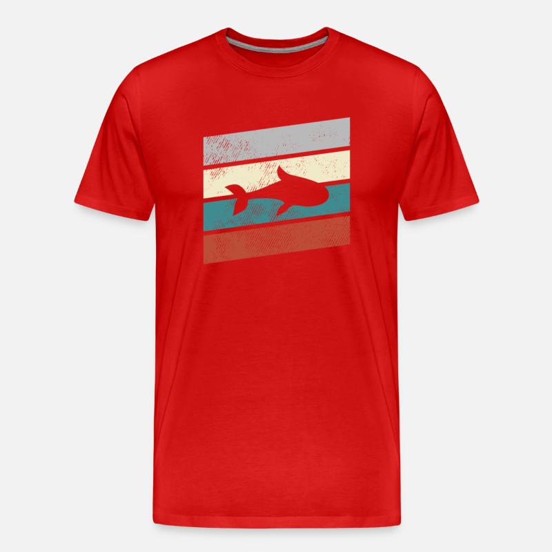 Fisch Retro - Männer Premium Bio T-Shirt - Rot