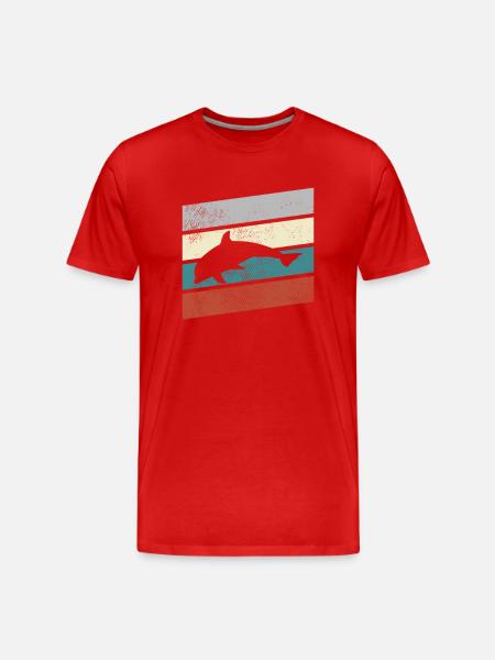 Dauphin Rétro - T-shirt bio Premium Homme - rouge
