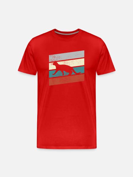 Chat Rétro - T-shirt bio Premium Homme - rouge