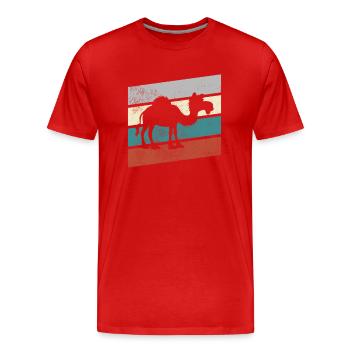 Rétro Dromadaire - T-shirt bio Premium Homme - rouge - Devant - Damien (186cm)