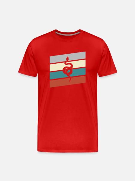 Serpent Rétro - T-shirt bio Premium Homme - rouge
