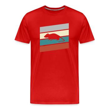 Maus Retro - Männer Premium Bio T-Shirt - Rot - Vorne - Damien (186cm)
