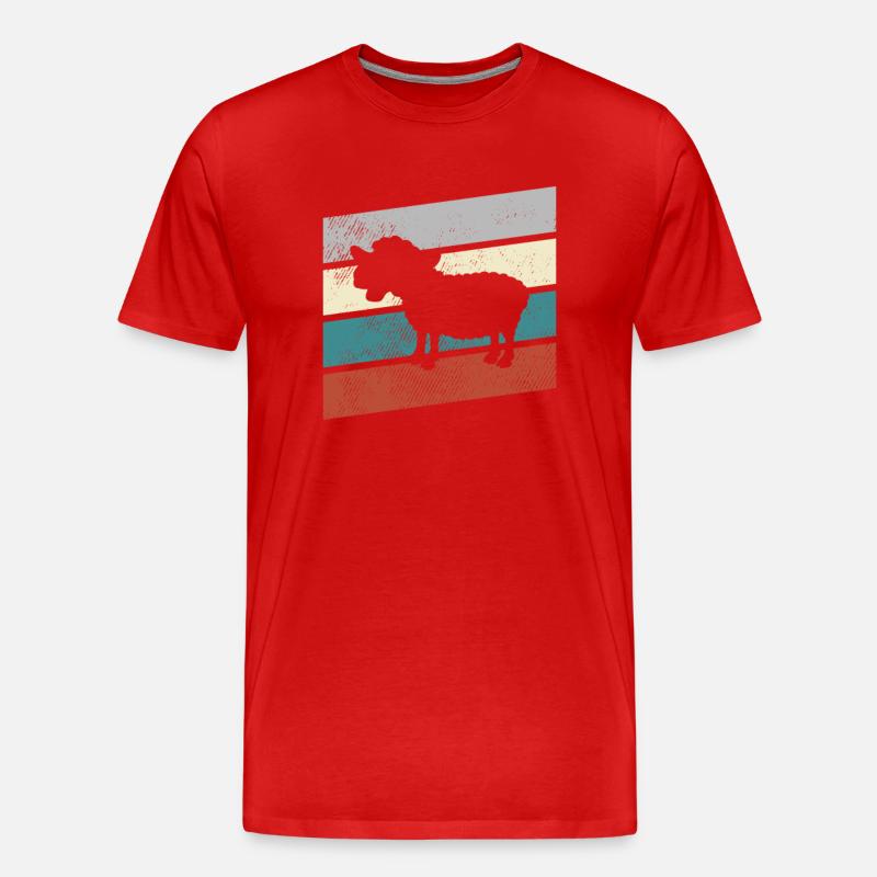 Schaf Retro - Männer Premium Bio T-Shirt - Rot