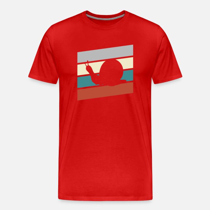 Schnecke Retro - Männer Premium Bio T-Shirt - Rot