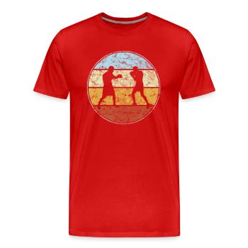 Boxen Retro - Männer Premium Bio T-Shirt - Rot - Vorne - Damien (186cm)