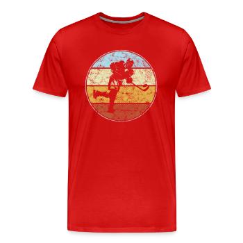 Eishockey Retro - Männer Premium Bio T-Shirt - Rot - Vorne - Damien (186cm)