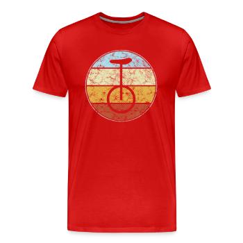 Rétro monocycle - T-shirt bio Premium Homme - rouge - Devant - Damien (186cm)