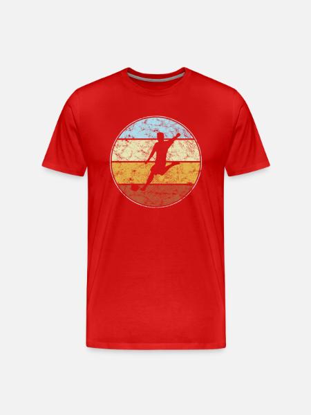 Fußball Retro - Männer Premium Bio T-Shirt - Rot