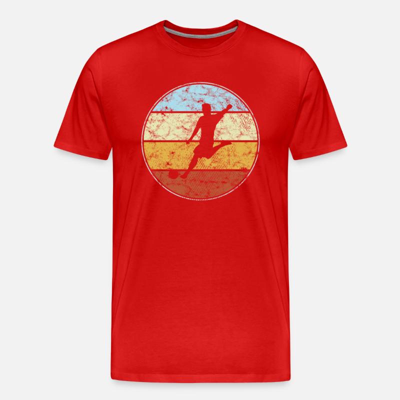 Fußball Retro - Männer Premium Bio T-Shirt - Rot