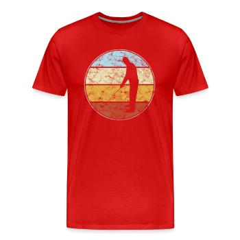 Golf Retro - Männer Premium Bio T-Shirt - Rot - Vorne - Damien (186cm)