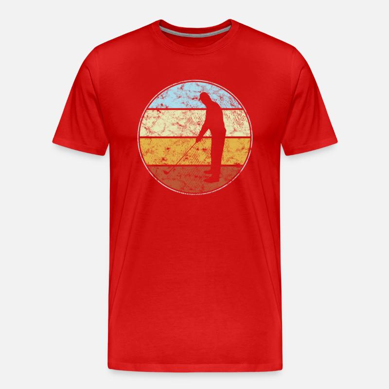 Golf Retro - Männer Premium Bio T-Shirt - Rot
