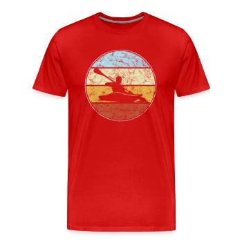 Kanu Retro - Männer Premium Bio T-Shirt - Rot - Vorne - Damien (186cm)