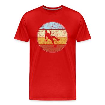 Klettern Retro - Männer Premium Bio T-Shirt - Rot - Vorne - Damien (186cm)