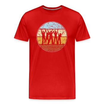 Dancing Retro - Men's Premium Organic T-Shirt - red - Front - Damien (186cm)