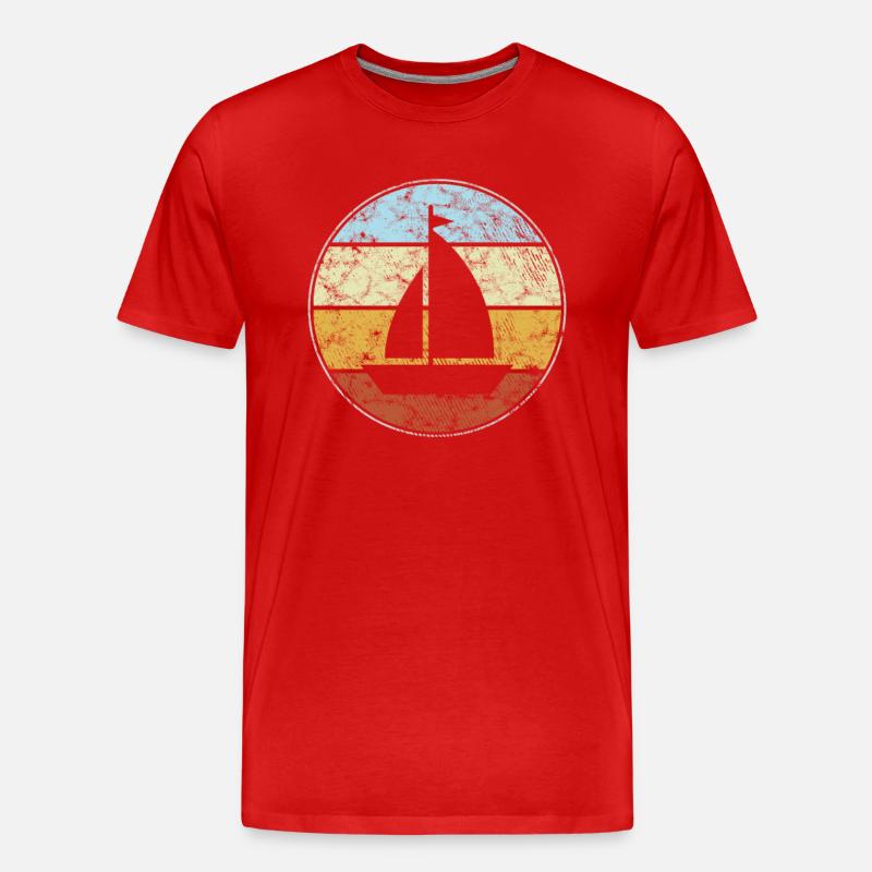 Segeln Retro - Männer Premium Bio T-Shirt - Rot