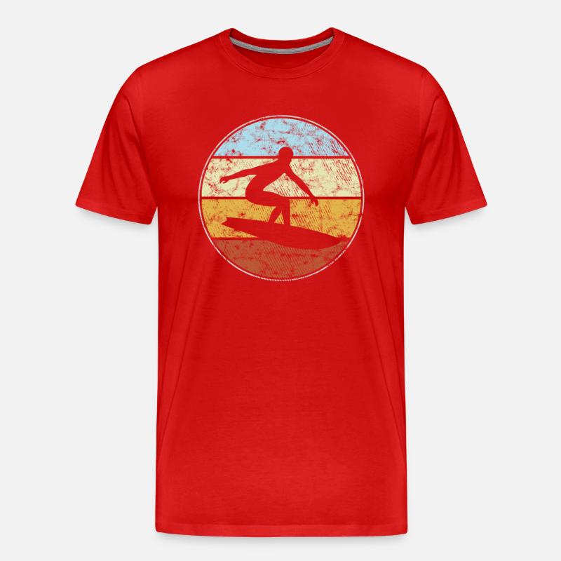 Surfen retro - Männer Premium Bio T-Shirt - Rot