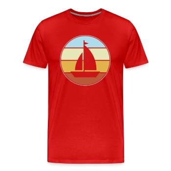 Rétro de la voile - T-shirt bio Premium Homme - rouge - Devant - Damien (186cm)