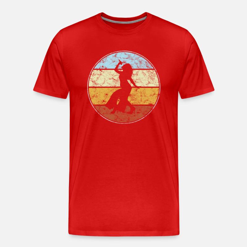 Singen Retro - Männer Premium Bio T-Shirt - Rot