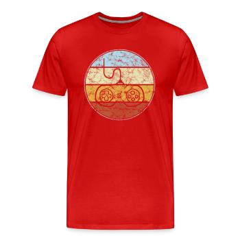 Gaming Retro - Men's Premium Organic T-Shirt - red - Front - Damien (186cm)