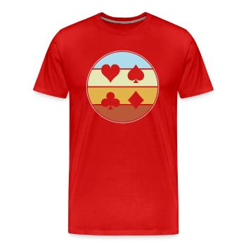 Poker Rétro - T-shirt bio Premium Homme - rouge - Devant - Damien (186cm)