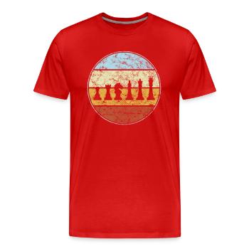 Schach Retro - Männer Premium Bio T-Shirt - Rot - Vorne - Damien (186cm)