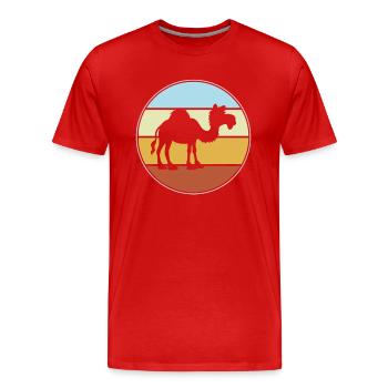 Dromedary Retro - Men's Premium Organic T-Shirt - red - Front - Damien (186cm)