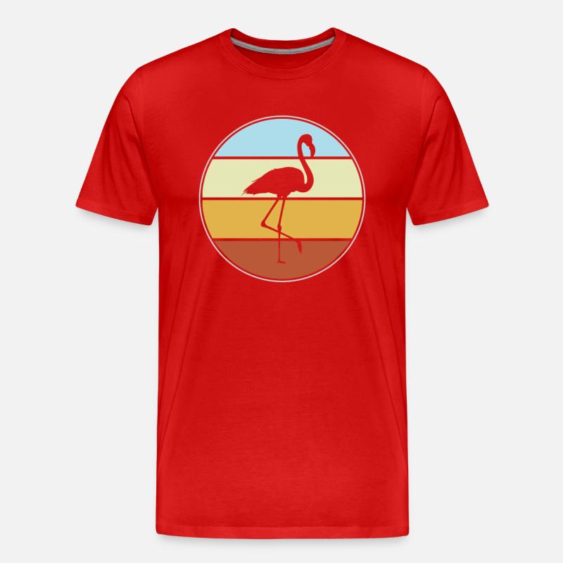 Flamingo Retro - Männer Premium Bio T-Shirt - Rot