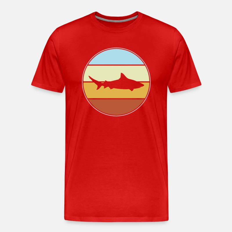 Hai Retro - Männer Premium Bio T-Shirt - Rot