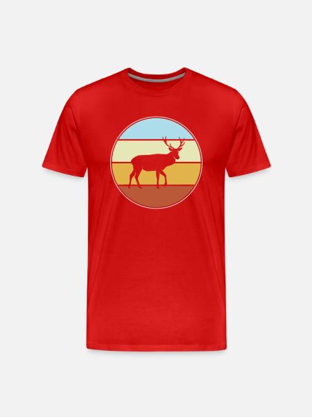 Hirsch Retro - Men's Premium Organic T-Shirt - red