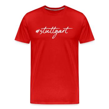 Stuttgart - Männer Premium Bio T-Shirt - Rot - Vorne - Damien (186cm)