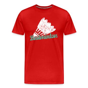 Badminton - T-shirt bio Premium Homme - rouge - Devant - Damien (186cm)