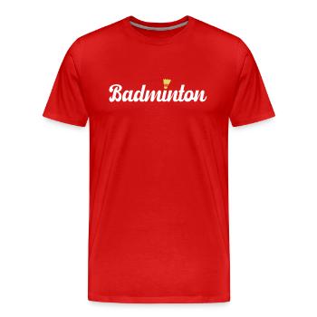 Badminton - T-shirt bio Premium Homme - rouge - Devant - Damien (186cm)