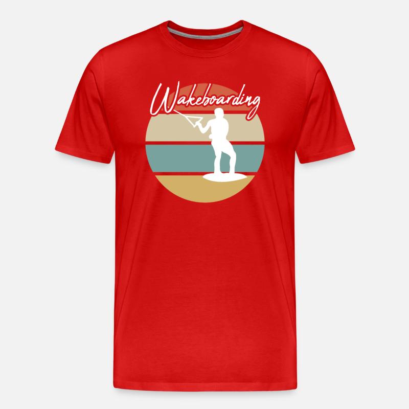 Wakeboarding Retro - Männer Premium Bio T-Shirt - Rot