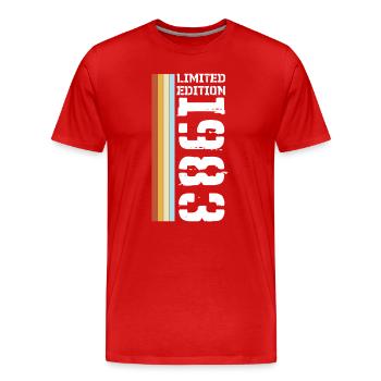 Limited Edition Retro 1983 - Männer Premium Bio T-Shirt - Rot - Vorne - Damien (186cm)
