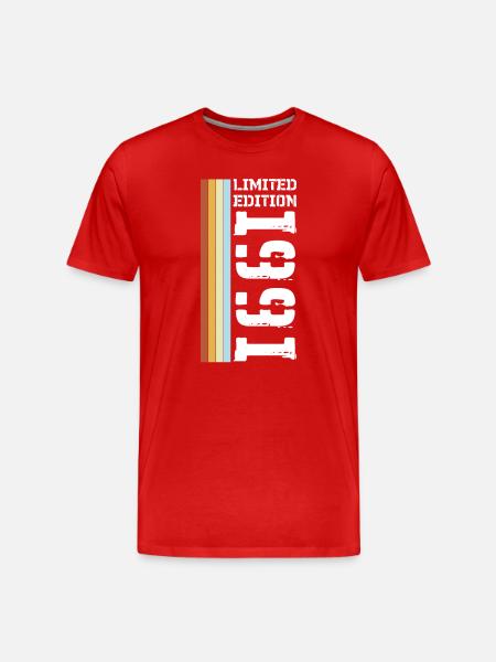 Limited Edition Retro 1991 - Männer Premium Bio T-Shirt - Rot