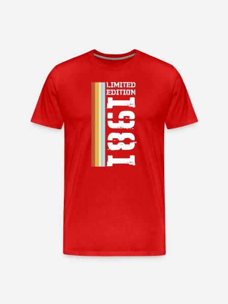 Edition Limitée Rétro 1981 - T-shirt bio Premium Homme - rouge