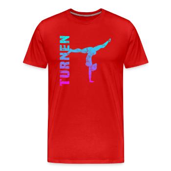 Turnen - Männer Premium Bio T-Shirt - Rot - Vorne - Damien (186cm)